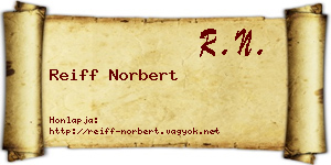 Reiff Norbert névjegykártya